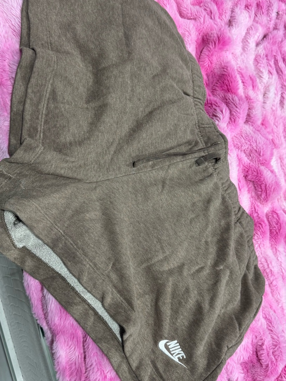Nike Women’s Brown Athletic Shorts with White Logo